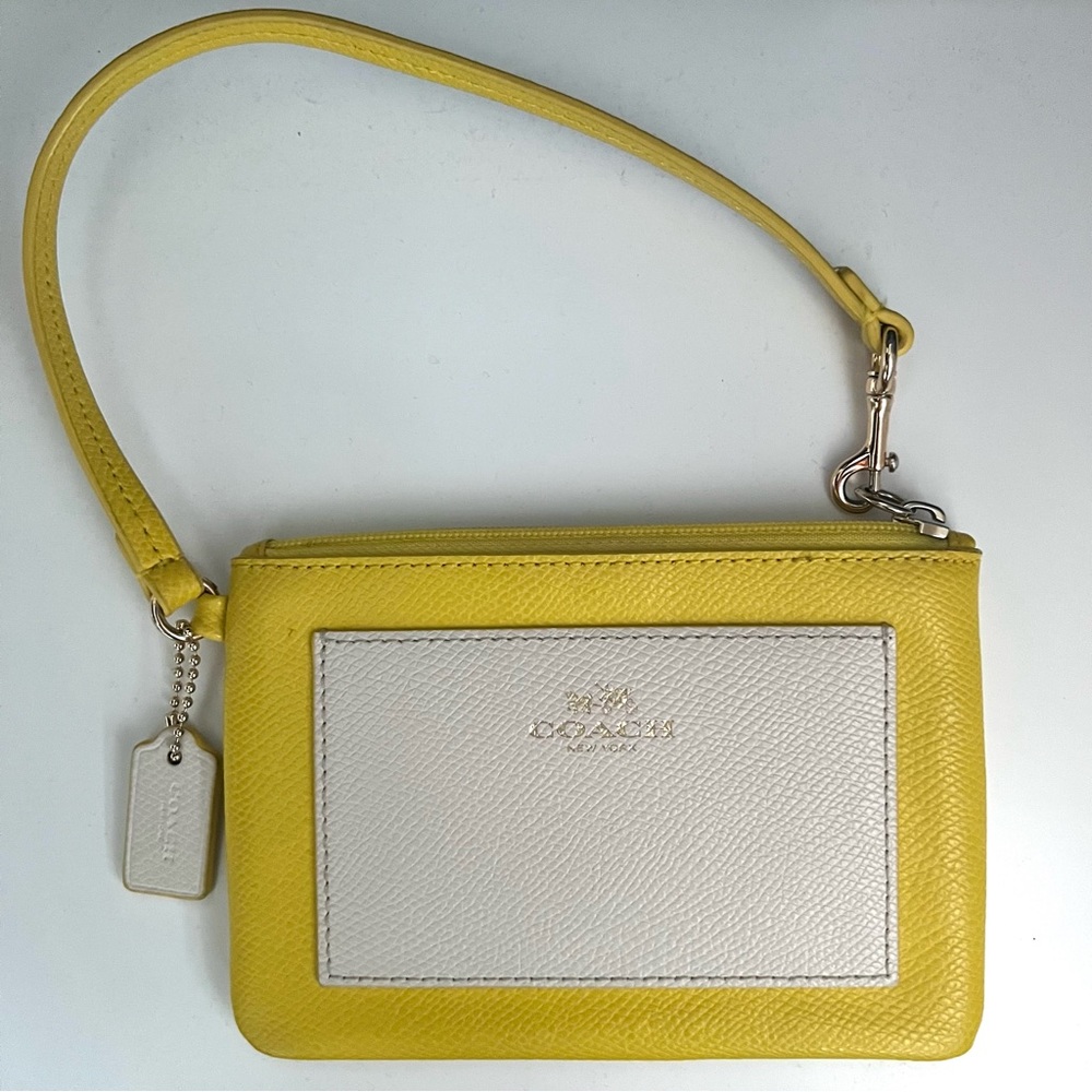 Coach Color-block Zip Top Wristlet